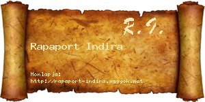 Rapaport Indira névjegykártya